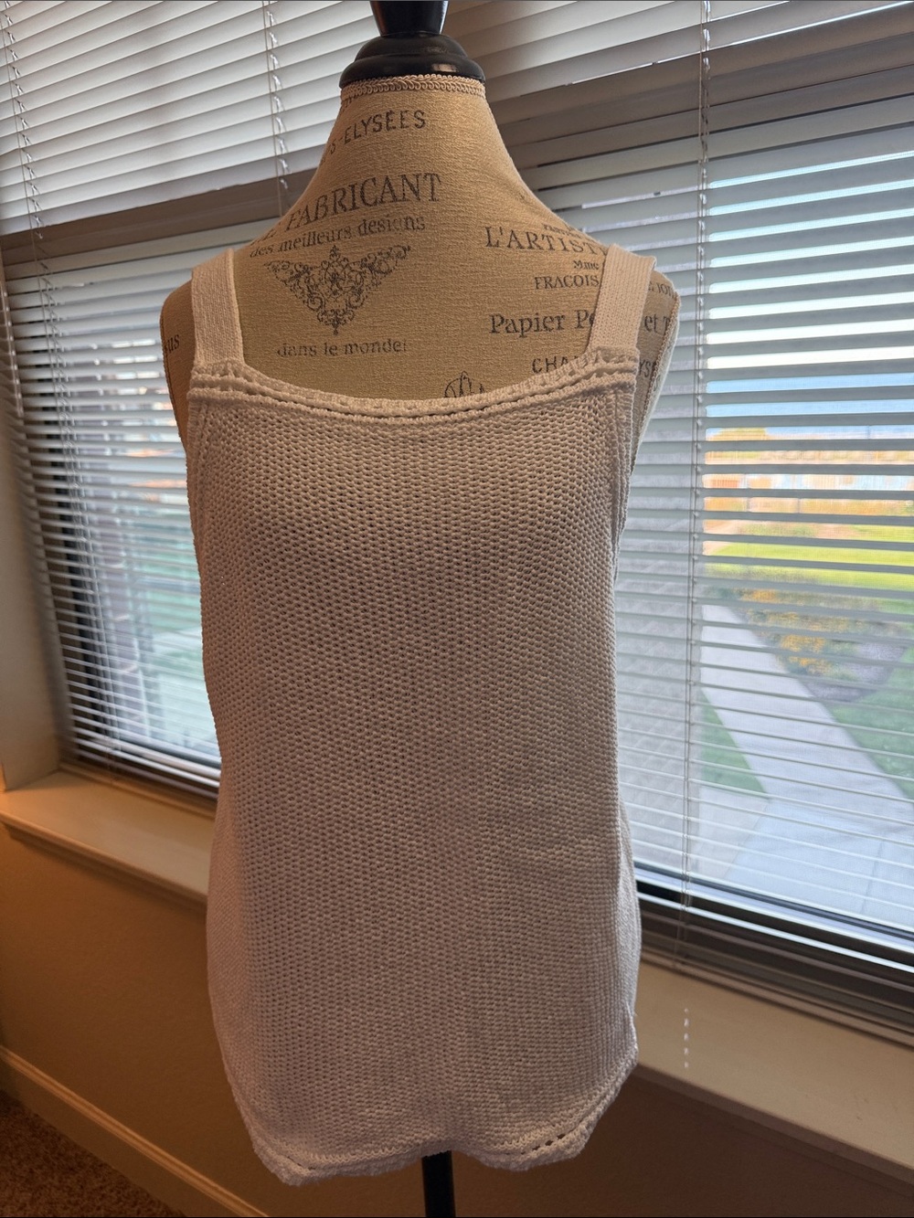 Women’s White Knit Tank Top